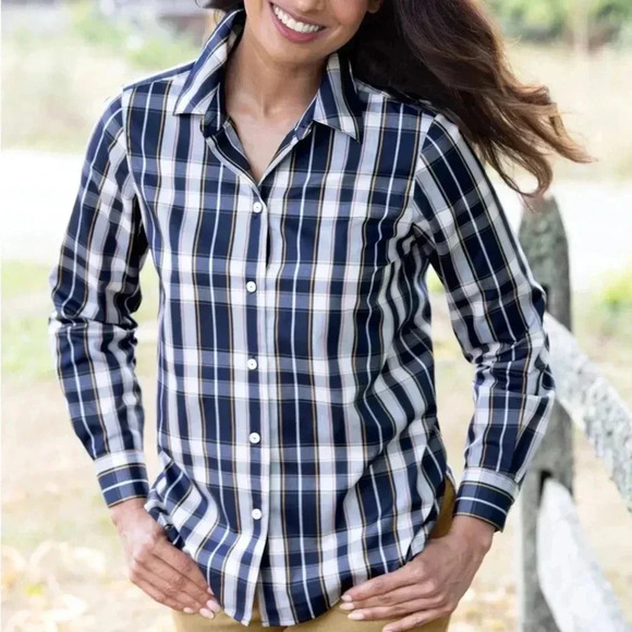 Foxcroft for appleseeds women’s plaid button down size 10 - Picture 2 of 7